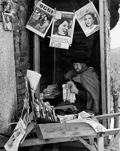 Pavia. Old Newsstand, 1949